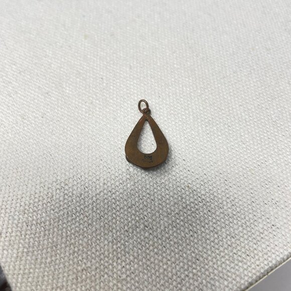 Wheeler‎ WMCO Native American Copper Turquoise Teardrop Pendant - Picture 10 of 15